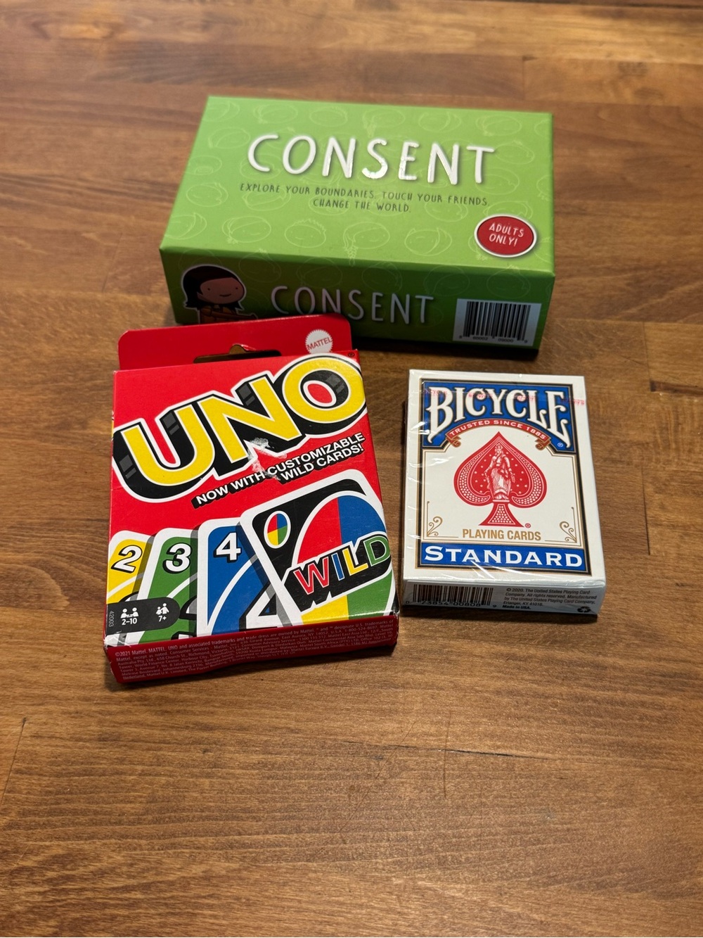 Games 3x Deck of Cards Uno Consent Party Travel Gifts